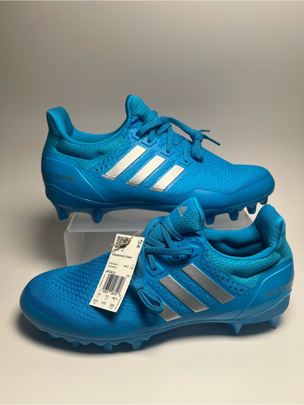 Adidas Ultra Boost Primeknit Mens Football Cleats Size 13.5 UNC Blue JP7412 Rare